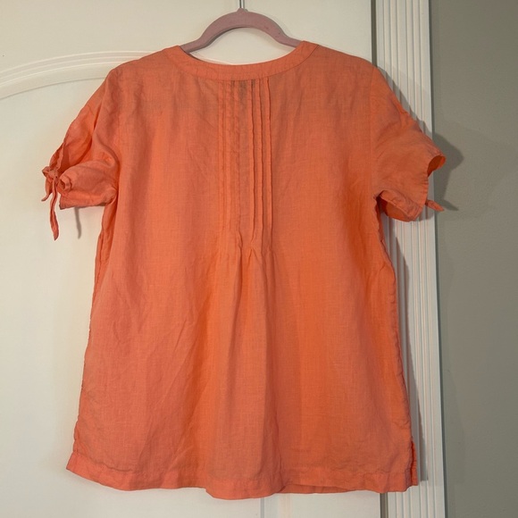 Talbots 100% Linen Salmon Top - Picture 2 of 5